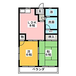 ファミールKATO 2LDKの間取図画像