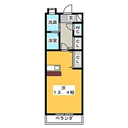 キャッスル常滑 ワンルームの間取図画像