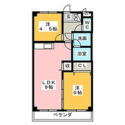 エクセル舞子 2LDKの間取図画像