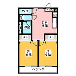 フレックス榎戸 2DKの間取図画像