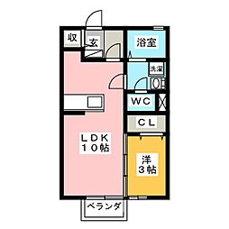 シャルム3 1LDKの間取図画像