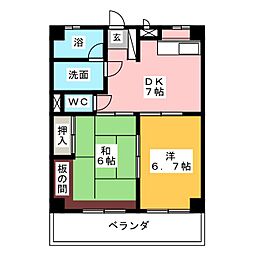 アトレ井上 2DKの間取図画像
