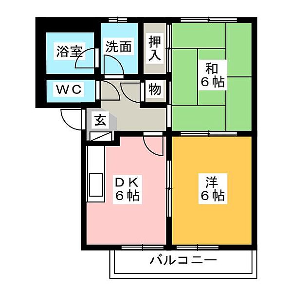 サープラス五条 ｜愛知県岩倉市神野町郷浦(賃貸マンション2DK・1階・40.00㎡)の写真 その2