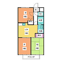 サープラスＴｈｒｅｅ丘Ｅ棟  ｜ 愛知県岩倉市昭和町３丁目（賃貸マンション3DK・1階・54.65㎡） その2