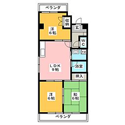 サンシャイン 3LDKの間取図画像