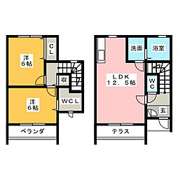 アンプルールリーブル本町 2LDKの間取図画像