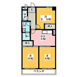 ソレアード川添 3DKの間取図画像