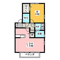 エクセル郷前 1LDKの間取図画像