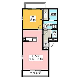ラ・フローレ・0 1LDKの間取図画像