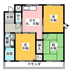 みのりマンション 3DKの間取図画像