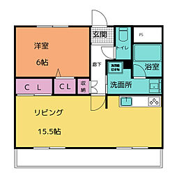 ルミエール本町 1LDKの間取図画像