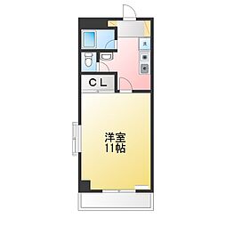 エスコートワン 1Kの間取図画像