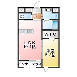 コーポ三崎 1LDKの間取図画像