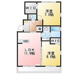 プリムローズ 2LDKの間取図画像