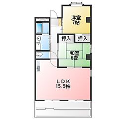 ベルズ有松B 2LDKの間取図画像