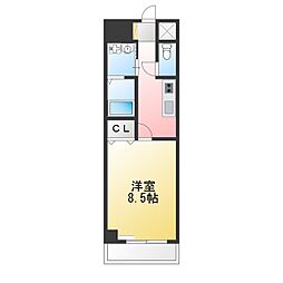 シャンブル・クレール 1Kの間取図画像