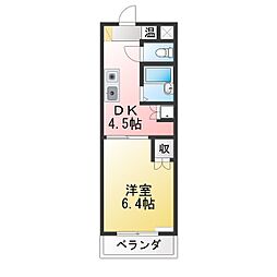 ユニオンハイツ日比野 1DKの間取図画像