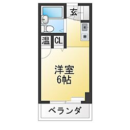 カルチェラタン3 ワンルームの間取図画像