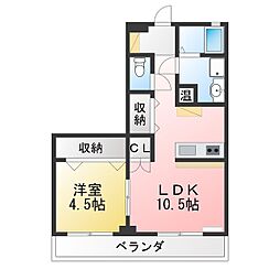 ラッフルズ 1LDKの間取図画像