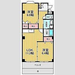 レザンヴェール・2 2LDKの間取図画像