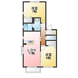 ムゲット・A 2LDKの間取図画像