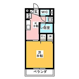 サープラスヤマダ 1階1Kの間取り