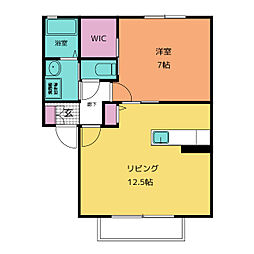 アビタシオンＳ 2階1LDKの間取り
