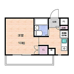 フロイデミーツ5 ワンルームの間取図画像