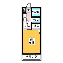 Stハイムテォドール1 1Kの間取図画像