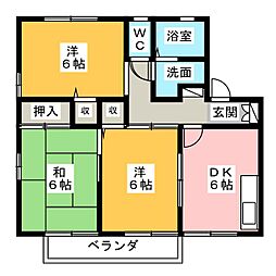 グランシャリオB 3DKの間取図画像