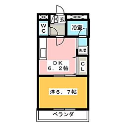 Art錦 1DKの間取図画像