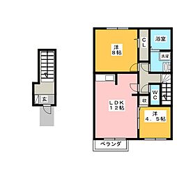 フォンターナB 2LDKの間取図画像