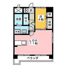 フェアリーハート 1LDKの間取図画像
