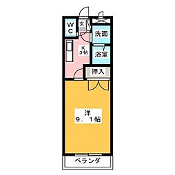 コンフォースハイム 1Kの間取図画像