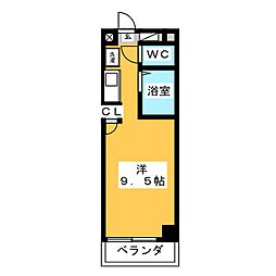 シーズンコート尾張瀬戸 ワンルームの間取図画像