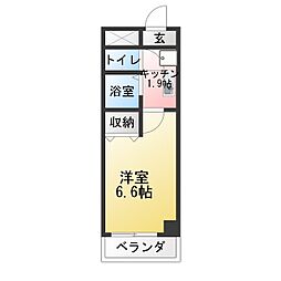 パレスT2-S 1Kの間取図画像