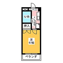 サンシャイン旭 1Kの間取図画像