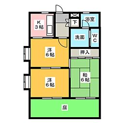 芙実乃郷2 3Kの間取図画像