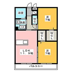 ホベンセドル 2LDKの間取図画像