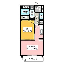 メゾンソフィア 1LDKの間取図画像