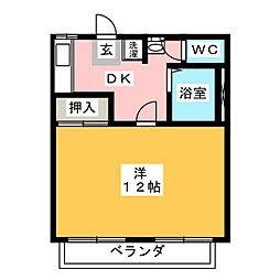 メゾン旭 1DKの間取図画像