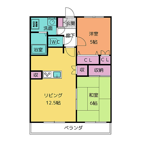 シャンテクレア ｜愛知県日進市浅田町西前田(賃貸マンション2LDK・3階・51.65㎡)の写真 その2