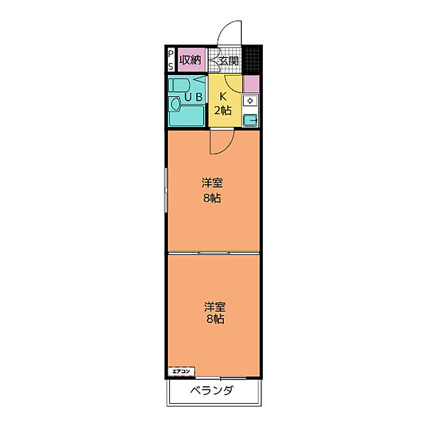 ガーデンコート平針 ｜愛知県日進市赤池５丁目(賃貸マンション2K・2階・23.76㎡)の写真 その2