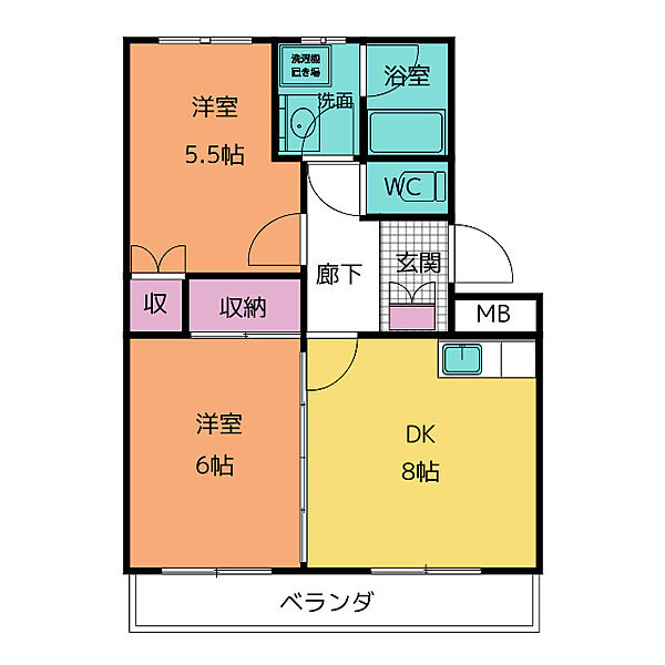 エトワール ｜愛知県日進市浅田町上ノ山(賃貸マンション2DK・2階・44.88㎡)の写真 その2