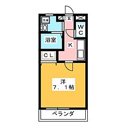 エスポワールＡＹ 2階1Kの間取り