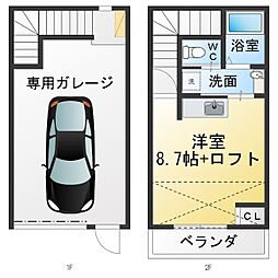 トライセル ワンルームの間取図画像