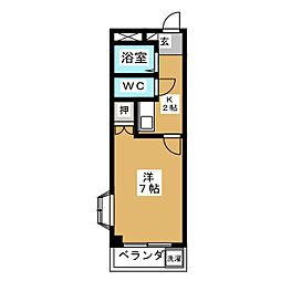 ジョイナス岩ヶ根 1階1Kの間取り