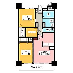 ガーデンハイツ　ベル 6階2SLDKの間取り