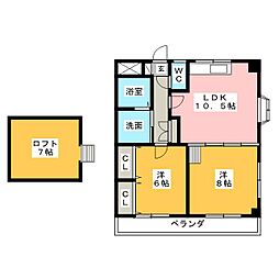 ウィステリア 2LDKの間取図画像