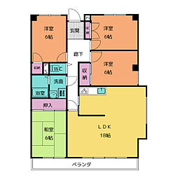 サンシャイン近藤 4LDKの間取図画像